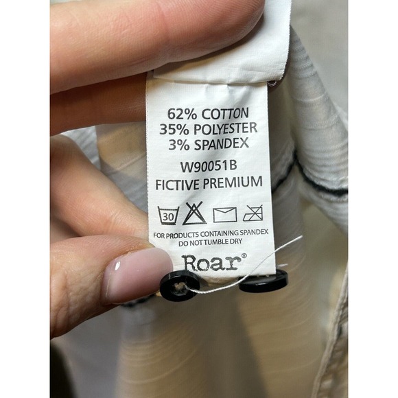 ROAR Signature Mens White Button Front Long Sleeve Casual Shirt Size Large - Picture 8 of 9